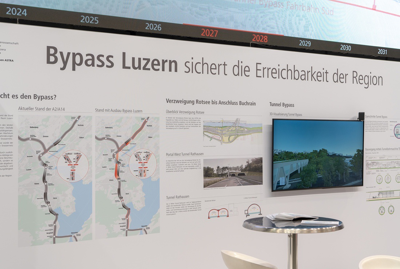 A2/A14 Bypass Luzern, Aussteckung des Ausführungsprojekts